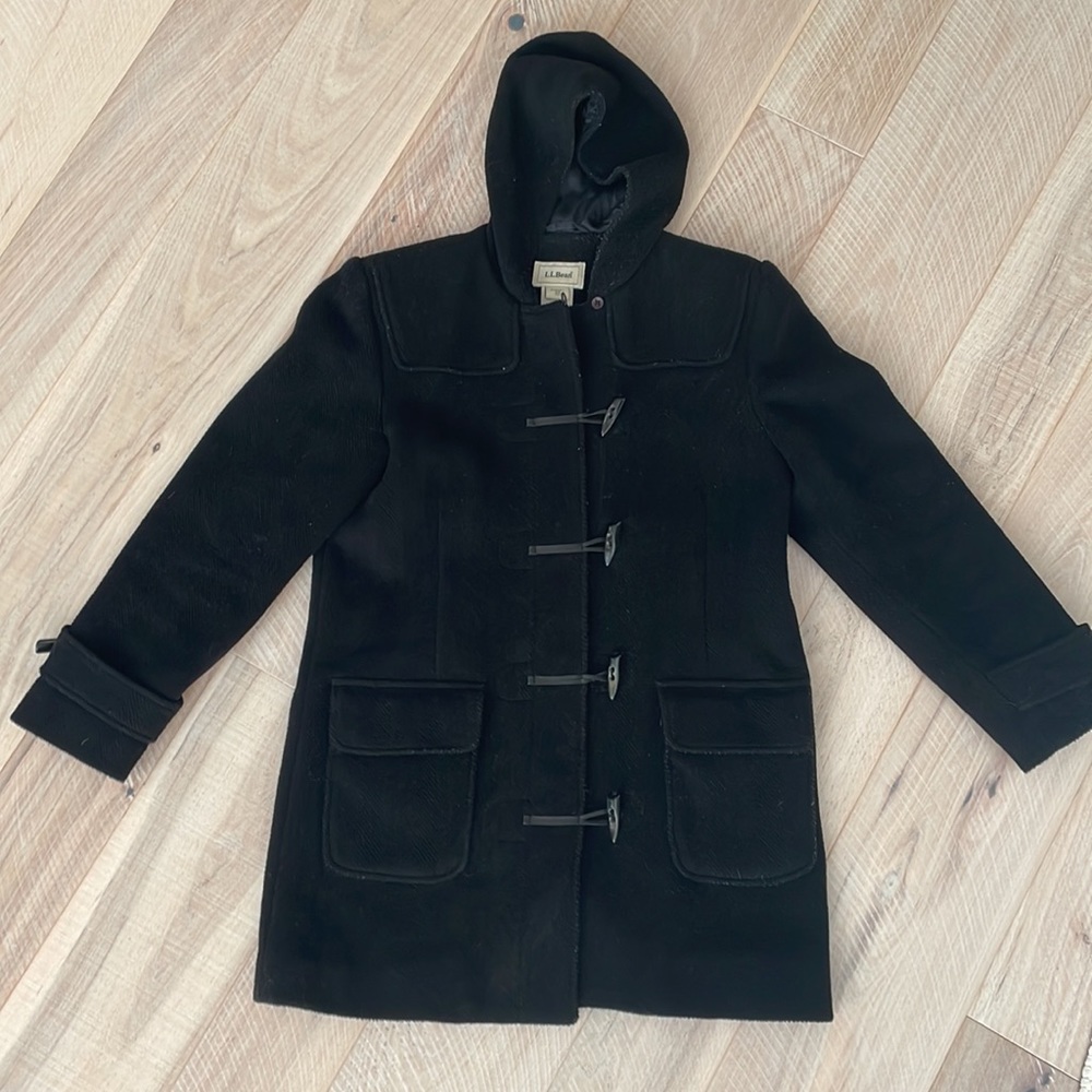 LL Bean Classic Wool Toggle Black coat
